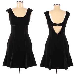 Aidan Mattox Black Knit Bow Skater Cocktail Dress